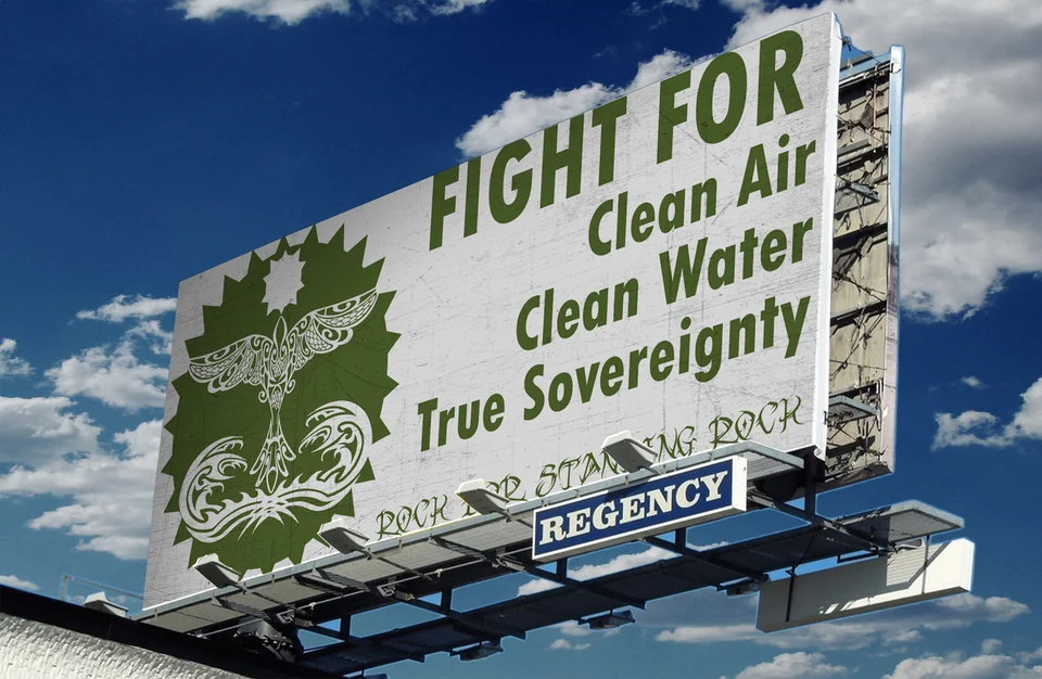 Environmental campaign billboard presentation